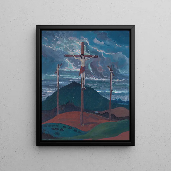 Crucifixion - James Dickson Innes — framed artwork on a wall