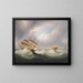 Frigate devant un phare - James Edward Buttersworth — framed artwork on a wall