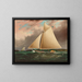 Sloop of the Hudson River - James Edward Buttersworth — framed artwork on a wall