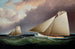 Voluntary and thistle painting off the coast of New York Harbor, America's Cup - James Edward Buttersworth — artwork view