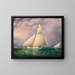 Course de yachts dans le port de New York - James Edward Buttersworth — framed artwork on a wall