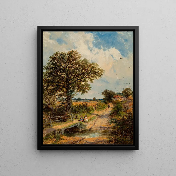 A Sussex alleyway - James Edwin Meadows — framed artwork on a wall