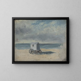 Bath hut on the beach - James Ensor — framed artwork on a wall