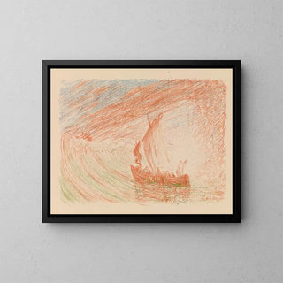 The Christ calming the storm - James Ensor — framed artwork on a wall