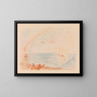 The Christ walking on the waters - James Ensor — framed artwork on a wall