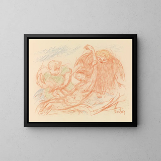 The Christ and the angels - James Ensor — framed artwork on a wall
