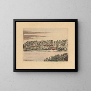 The Wooden Bridge at Ostend - James Ensor — framed artwork on a wall