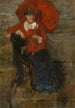 Lady with Red Parasol - James Ensor — artwork view
