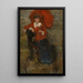 Lady with Red Parasol - James Ensor — framed artwork on a wall