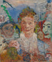 Old lady with masks - James Ensor — artwork view