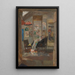 Skeleton looking at chinoiseries - James Ensor — framed artwork on a wall