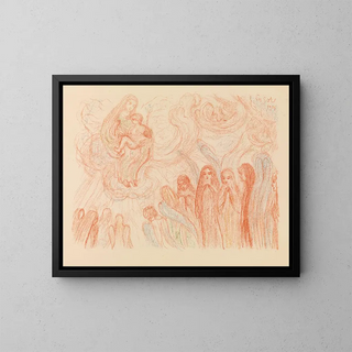 The angels adore Mary - James Ensor — framed artwork on a wall