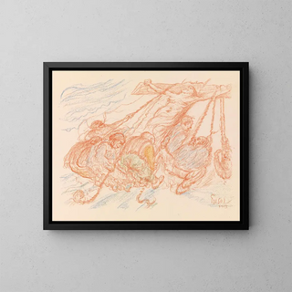 The Raising of the Cross - James Ensor — framed artwork on a wall
