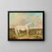 a gray mare, a lurcher, and a dead hare in a landscape - James Freeman — framed artwork on a wall