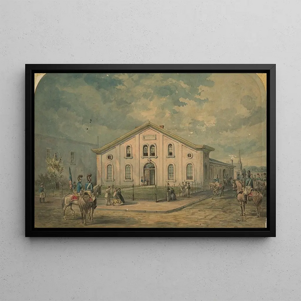 Armurerie de la First City Troop escortant Washington et chaque président depuis - James Fuller Queen — framed artwork on a wall
