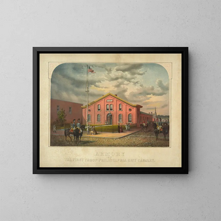 Armurerie de la Première Troupe de la Cavalerie de la Ville de Philadelphie - James Fuller Queen — framed artwork on a wall