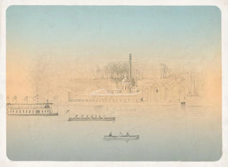 Scene of navigation on the Schuylkill River - James Fuller Queen — artwork view