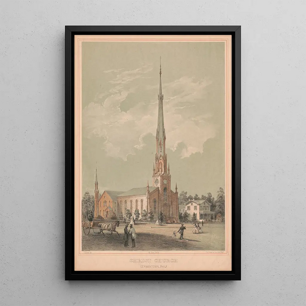 Église du Christ Germantown Phila - James Fuller Queen — framed artwork on a wall