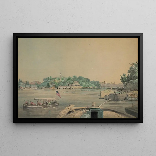Fairmount Pumping Station on the Schuylkill River, Philadelphia, Pennsylvania - James Fuller Queen — framed artwork on a wall