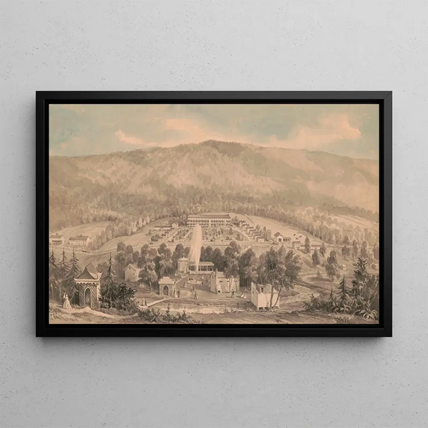 Mountain Station Painting near Delaware Water Gap - James Fuller Queen — framed artwork on a wall
