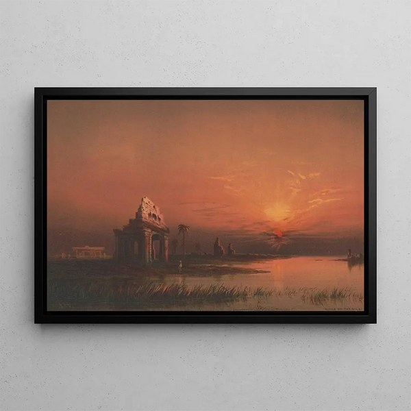 Ruins on the Nile - James Fuller Queen — framed artwork on a wall