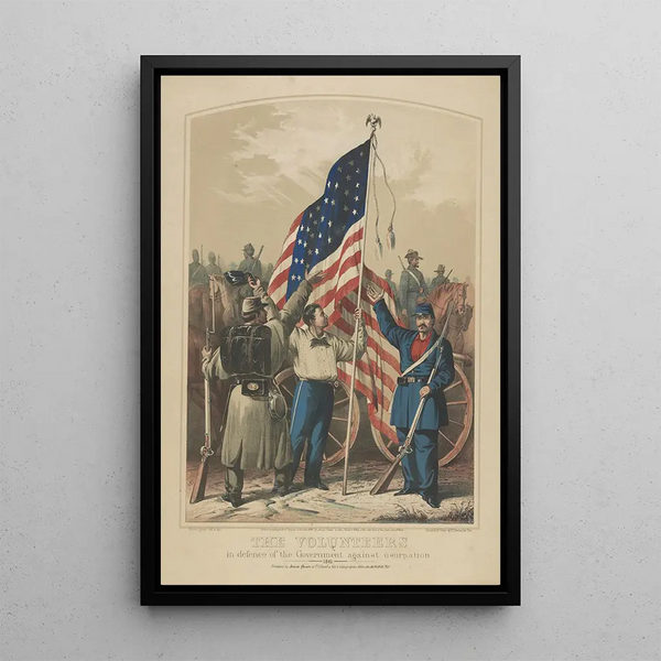 Les volontaires en défense du gouvernement contre l'usurpation 1861 - James Fuller Queen — framed artwork on a wall