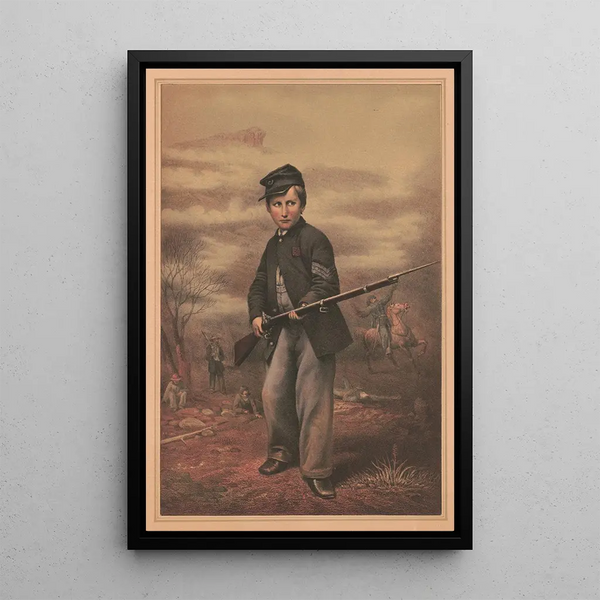 Tambour de l'Union John Clem à Point Lookout Tennessee - James Fuller Queen — framed artwork on a wall