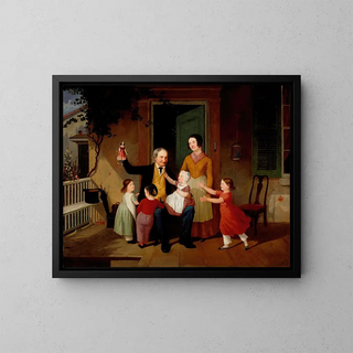 A visit from grandfather - James Goodwyn Clonney — framed artwork on a wall