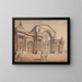 a project for a triumphal arch with classical figures in the foreground - James Gray Mayhew — framed artwork on a wall