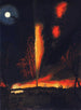 Oil Well on Fire at Night near Rouseville, Pennsylvania - James Hamilton — artwork view