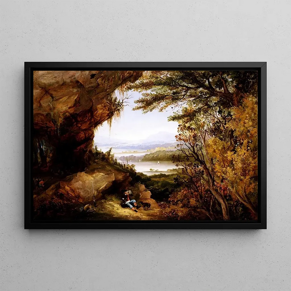 Scene on the Hudson - James Hamilton — framed artwork on a wall