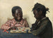 Two children playing checkers - James Henry Moser — artwork view