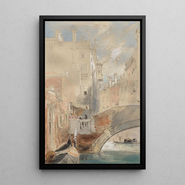 A canal in Venice - James Holland — framed artwork on a wall