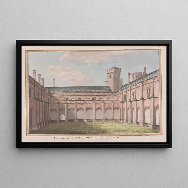 Château de Herstmonceux, East Sussex, North View of the Green Court - James Lambert de Lewes — framed artwork on a wall