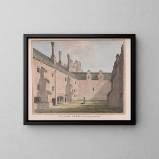 Château de Herstmonceux, Sussex de l'Est, la cour de la pompe - James Lambert de Lewes — framed artwork on a wall