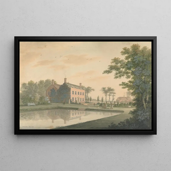 South view of a house in Ringmer with gardeners at work - James Lambert of Lewes — framed artwork on a wall