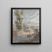 Barrel floating in a stream - James Miller — framed artwork on a wall