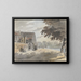 House near a bridge - James Miller — framed artwork on a wall