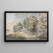 Path of the miller, trees by the riverbank - James Miller — framed artwork on a wall