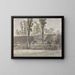 Trees in front of a house - James Miller — framed artwork on a wall