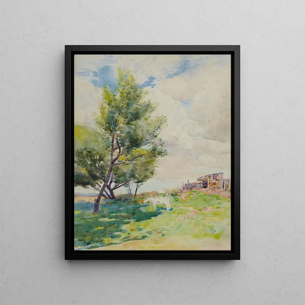 Landscape of the Hutt Valley - James Nairn — framed artwork on a wall