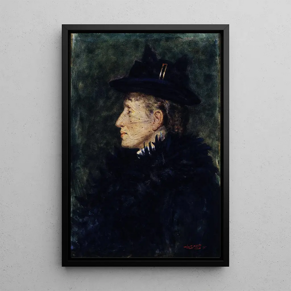 Dame au voile - James Nairn — framed artwork on a wall