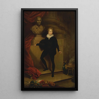 James Northcote - Master Betty as Hamlet before a bust of Shakespeare.webp
