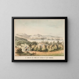 View of the city and port of San Francisco - James S Baillie — framed artwork on a wall