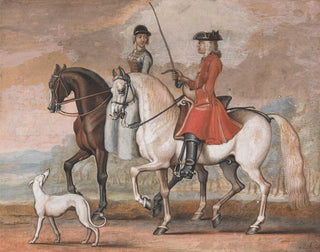 A gentleman on a saddle horse goes out with a lady - James Seymour — artwork view