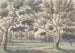 Conception for a landscaped garden with ponds seen through trees - James Spyers — artwork view
