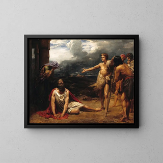 Job et les messagers - James Thomas Linnell — framed artwork on a wall