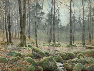 Sunny April Morning Painting in Betws-y-Coed, North Wales - James Thomas Watts — artwork view