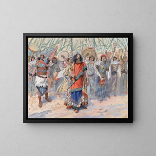 Festivités en l'honneur de David - James Tissot — framed artwork on a wall