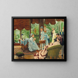 In the conservatory - James Tissot — framed artwork on a wall